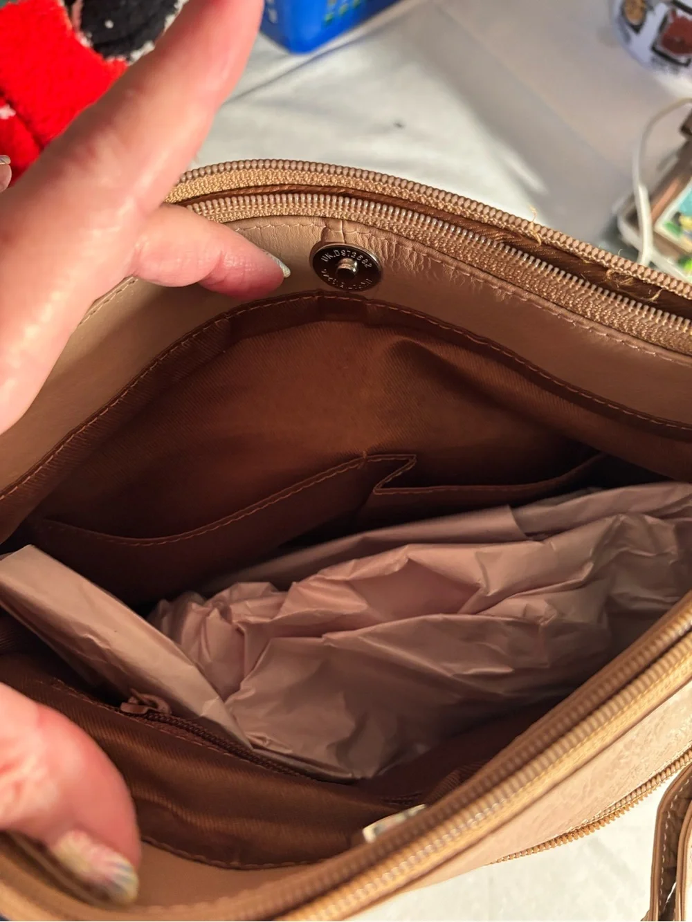 Leather Crossbody Bag in Taupe